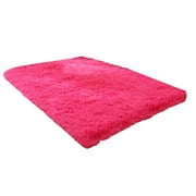 ASEIDFNSA Winter 60×120cm Rose Red Main Bed Floor Mat Carpet Thick Thickened Bedroom Machine Wash Dry Girl Bed Living Room Non Slip Plush Shaggy Bath Carpet Bathroom Rugs Pink